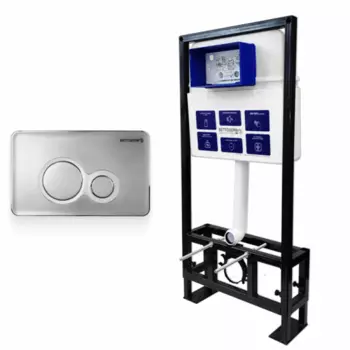 Комплект 2 в 1 инсталляция+клавиша смыва хром глянец/хром матовый Bettoserb Sava Free Standing SFS40006465