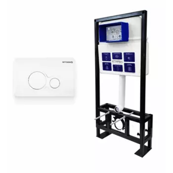 Комплект 2 в 1 инсталляция+клавиша смыва белый глянец Bettoserb Sava Free Standing SFS40006457