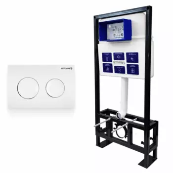 Комплект 2 в 1 инсталляция+клавиша смыва белый глянец Bettoserb Sava Free Standing SFS40006466