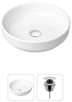 Комплект 2 в 1 Lavinia Boho Bathroom Sink 21520819: накладная фарфоровая раковина 40 см, донный клапан