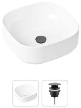 Комплект 2 в 1 Lavinia Boho Bathroom Sink 21520831: накладная фарфоровая раковина 40 см, донный клапан