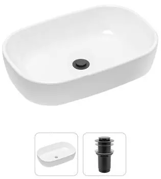 Комплект 2 в 1 Lavinia Boho Bathroom Sink 21520800: накладная фарфоровая раковина 54 см, донный клапан