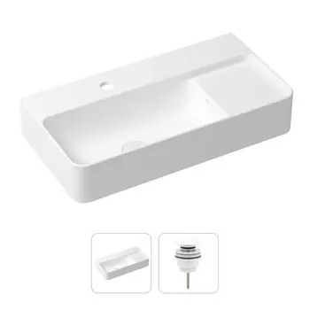 Комплект 2 в 1 Lavinia Boho Bathroom Sink 21520887: накладная фарфоровая раковина 60 см, донный клапан