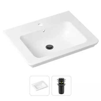 Комплект 2 в 1 Lavinia Boho Bathroom Sink 21520860: врезная фарфоровая раковина 60 см, донный клапан