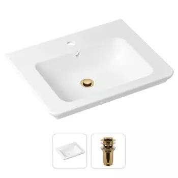 Комплект 2 в 1 Lavinia Boho Bathroom Sink 21520862: врезная фарфоровая раковина 60 см, донный клапан