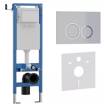 Комплект 2 в 1 Iberica Blanca инсталляция 40 см+клавиша смыва хром матовый IB.B082.004.000