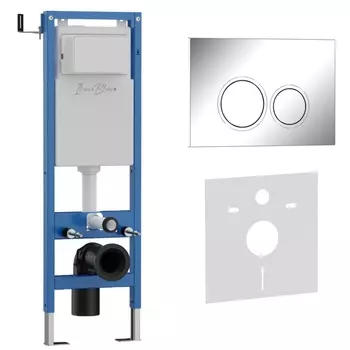 Комплект 2 в 1 Iberica Blanca инсталляция 40 см+клавиша смыва хром глянцевый IB.B082.003.002