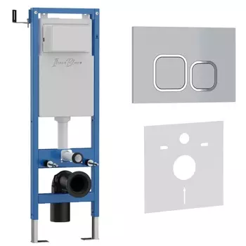 Комплект 2 в 1 Iberica Blanca инсталляция 40 см+клавиша смыва хром матовый IB.B083.004.002