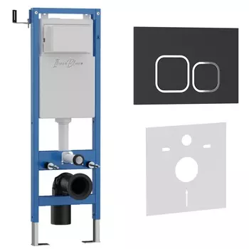 Комплект 2 в 1 Iberica Blanca инсталляция 40 см+клавиша смыва черный матовый IB.B083.002.000