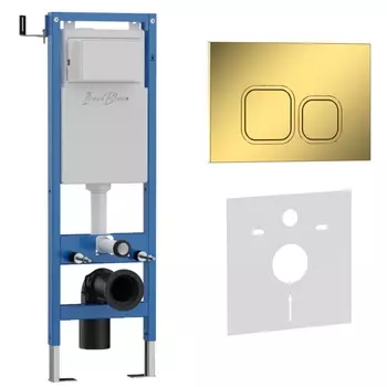 Комплект 2 в 1 Iberica Blanca инсталляция 40 см+клавиша смыва золото глянцевое IB.B083.006.001
