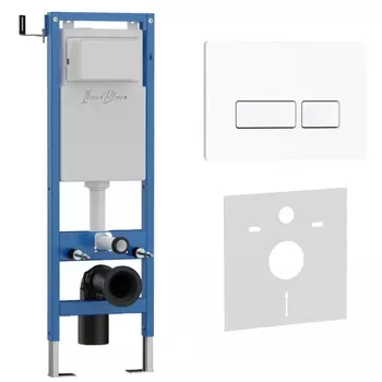 Комплект 2 в 1 Iberica Blanca инсталляция 40 см+клавиша смыва белый глянцевый IB.B021.001.000