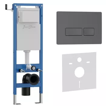 Комплект 2 в 1 Iberica Blanca инсталляция 40 см+клавиша смыва серый матовый IB.B021.008.000