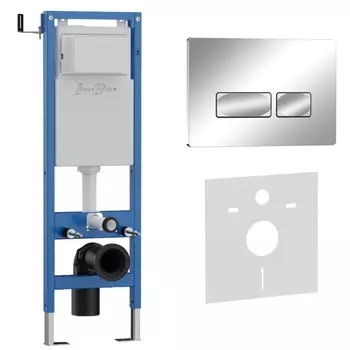 Комплект 2 в 1 Iberica Blanca инсталляция 40 см+клавиша смыва хром глянцевый IB.B021.003.002