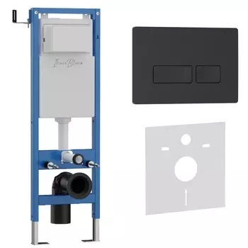 Комплект 2 в 1 Iberica Blanca инсталляция 40 см+клавиша смыва черный матовый IB.B021.002.000