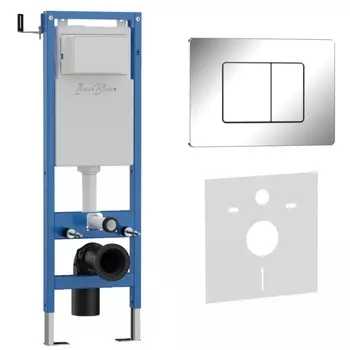 Комплект 2 в 1 Iberica Blanca инсталляция 40 см+клавиша смыва хром глянцевый IB.B011.003.001