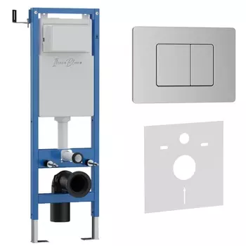 Комплект 2 в 1 Iberica Blanca инсталляция 40 см+клавиша смыва хром матовый IB.B011.003.002