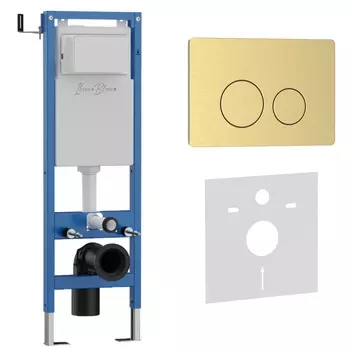 Комплект 2 в 1 Iberica Blanca инсталляция 40 см+клавиша смыва золото матовое IB.B081.005.003