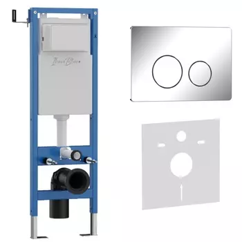 Комплект 2 в 1 Iberica Blanca инсталляция 40 см+клавиша смыва хром глянцевый IB.B081.003.001