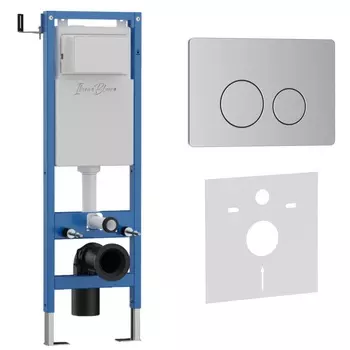 Комплект 2 в 1 Iberica Blanca инсталляция 40 см+клавиша смыва хром матовый IB.B081.003.002