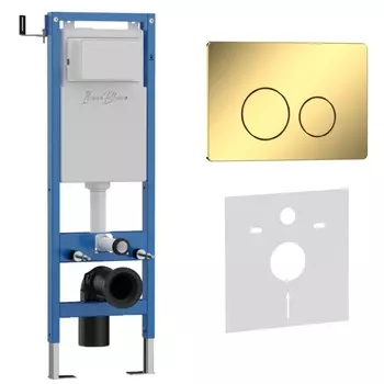 Комплект 2 в 1 Iberica Blanca инсталляция 40 см+клавиша смыва золото глянцевое IB.B081.006.002
