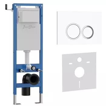 Комплект 2 в 1 Iberica Blanca инсталляция 40 см+клавиша смыва белый глянцевый IB.B082.001.000