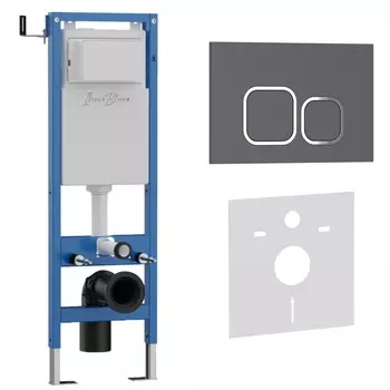 Комплект 2 в 1 Iberica Blanca инсталляция 40 см+клавиша смыва серый матовый IB.B083.007.000