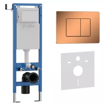 Комплект 2 в 1 Iberica Blanca инсталляция 40 см+клавиша смыва розовое золото глянцевое IB.B011.004.001