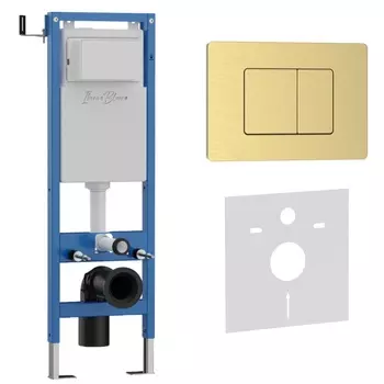 Комплект 2 в 1 Iberica Blanca инсталляция 40 см+клавиша смыва золото матовое IB.B011.005.000