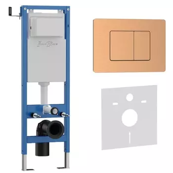 Комплект 2 в 1 Iberica Blanca инсталляция 40 см+клавиша смыва розовое золото матовое IB.B011.007.002