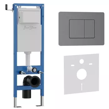 Комплект 2 в 1 Iberica Blanca инсталляция 40 см+клавиша смыва вороненая сталь IB.B011.008.000