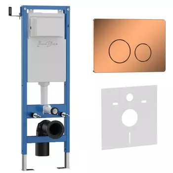 Комплект 2 в 1 Iberica Blanca инсталляция 40 см+клавиша смыва розовое золото глянцевое IB.B081.007.001