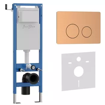 Комплект 2 в 1 Iberica Blanca инсталляция 40 см+клавиша смыва розовое золото матовое IB.B081.007.002