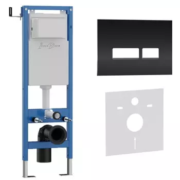 Комплект 2 в 1 Iberica Blanca инсталляция 40 см+клавиша смыва черный, глянцевая IB.B022.001.001