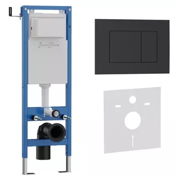 Комплект 2 в 1 Iberica Blanca инсталляция 40 см+клавиша смыва черный матовый IB.B085.002.000