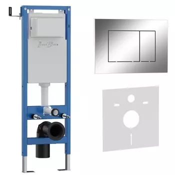 Комплект 2в1 инсталляция 40 см+клавиша смыва хром глянцевый IB.B085.003.002
