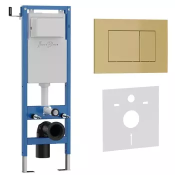 Комплект 2в1 инсталляция 40 см+клавиша смыва золото матовое IB.B085.005.000
