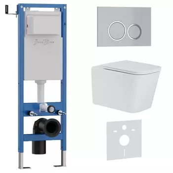 Комплект 3 в 1 Iberica Blanca инсталляция 40 см, унитаз TOLEDO ALTO IB.TLA.234.1B1, клавиша смыва хром матовый IB.B082.004.000