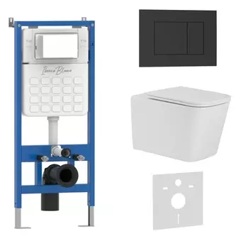 Комплект 3 в 1 Iberica Blanca инсталляция, унитаз TOLEDO ALTO IB.TLA.234.1B1, клавиша смыва черный матовый IB.B085.002.000