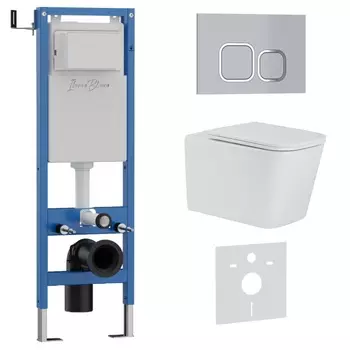 Комплект 3 в 1 Iberica Blanca инсталляция 40 см, унитаз TOLEDO ALTO IB.TLA.234.1B1, клавиша смыва хром матовый IB.B083.004.002