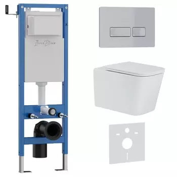 Комплект 3 в 1 Iberica Blanca инсталляция 40 см, унитаз TOLEDO ALTO IB.TLA.234.1B1, клавиша смыва хром матовый IB.B021.004.000