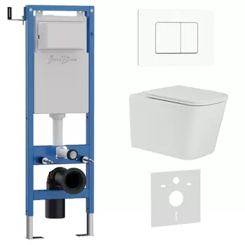 Комплект 3 в 1 Iberica Blanca инсталляция 40 см, унитаз TOLEDO ALTO IB.TLA.234.1B1, клавиша смыва белый матовый IB.B011.001.000