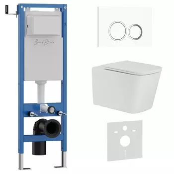 Комплект 3 в 1 Iberica Blanca инсталляция 40 см, унитаз TOLEDO ALTO IB.TLA.234.1B1, клавиша смыва белый глянцевый IB.B082.001.000