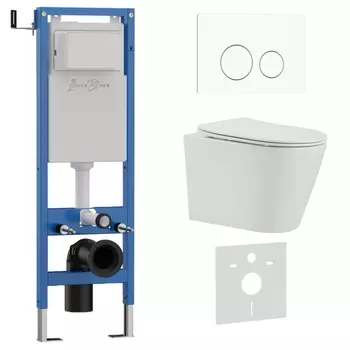 Комплект 3 в 1 Iberica Blanca инсталляция 40 см, унитаз BURGOS ALTO IB.BRA.234.1B1, клавиша смыва белый матовый IB.B081.001.000