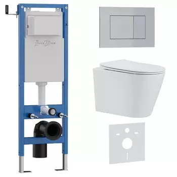 Комплект 3 в 1 Iberica Blanca инсталляция 40 см, унитаз BURGOS ALTO IB.BRA.234.1B1, клавиша смыва хром матовый IB.B085.004.000