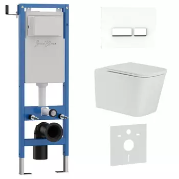 Комплект 3 в 1 Iberica Blanca инсталляция 40 см, унитаз TOLEDO ALTO IB.TLA.234.1B1, клавиша смыва белая, глянцевая IB.B022.001.00