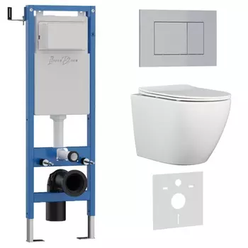 Комплект 3 в 1 Iberica Blanca инсталляция 40 см, унитаз BILBAO ALTO IB.BLA.231.1B1, клавиша смыва хром матовый IB.B085.004.000