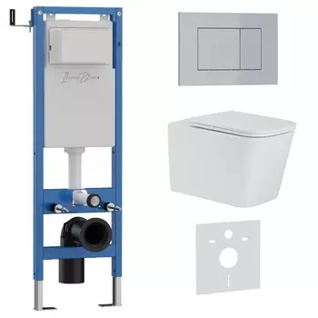 Комплект 3 в 1 Iberica Blanca инсталляция 40 см, унитаз TOLEDO ALTO IB.TLA.234.1B1, клавиша смыва хром матовый IB.B085.004.000