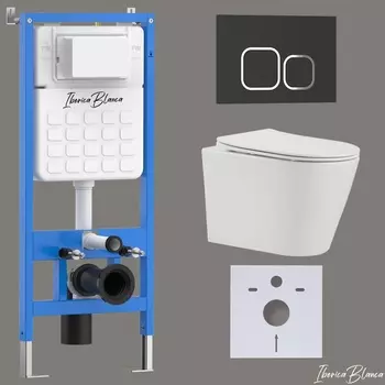 Комплект 3 в 1 Iberica Blanca инсталляция + унитаз Burgos Alto IB.BRA.234.1B1 + кнопка смыва Esti-Q IB.B083.002.000