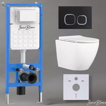 Комплект 3 в 1 Iberica Blanca инсталляция + унитаз Bilbao Alto IB.BLA.234.1B1 + кнопка смыва Esti-Q IB.B083.002.000