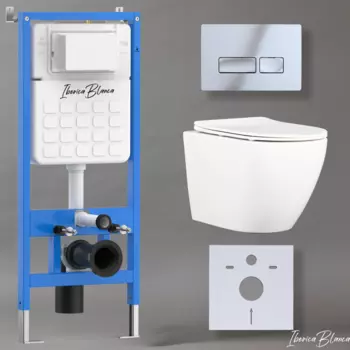 Комплект 3 в 1 Iberica Blanca инсталляция + унитаз Bilbao Alto IB.BLA.234.1B1 + кнопка смыва Esti-R IB.B021.003.002